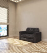 100 cm kolçaklı koltuk küçük alanlar için kumaş kaplı modern koltuk