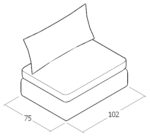 100 cm koltuk küçük alanlar için kumaş kaplı oturma koltuğu