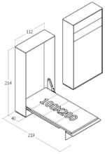 100x200 tek kişilik duvar yatağı açık hali, katlanır yatak sistemi modern tasarım