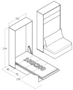 100x200 tek kişilik duvar yatağı kapalı hali, katlanır yatak sistemi modern tasarım, koltuklu model
