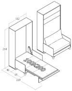 100x200 tek kişilik duvar yatağı kapalı hali, katlanır yatak sistemi modern tasarım, sandıklı model