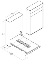 120x200 tek kişilik duvar yatağı açık hali, katlanır yatak sistemi modern tasarım