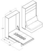 120x200 tek kişilik duvar yatağı kapalı hali, katlanır yatak sistemi modern tasarım, koltuklu model