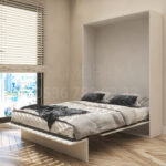 140x190 çift kişilik duvar yatağı açık hali, katlanır yatak sistemi modern tasarım