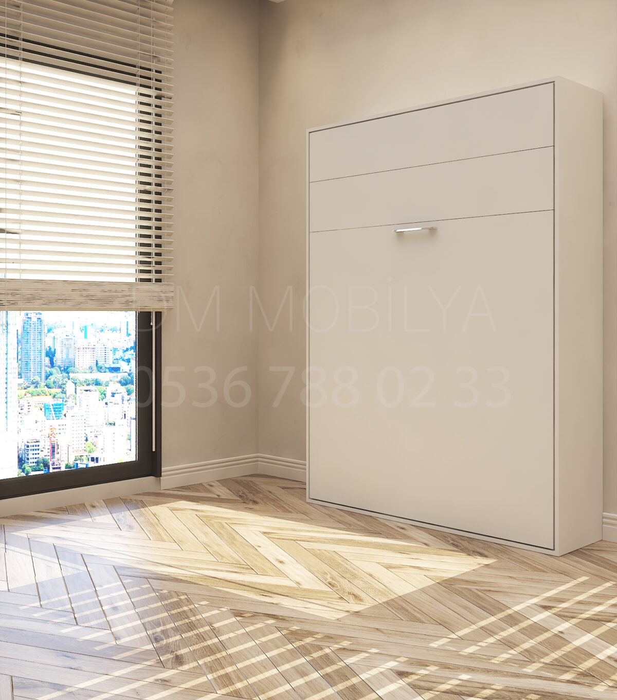 140x190 çift kişilik duvar yatağı açık hali, katlanır yatak sistemi modern tasarım