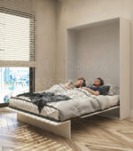 140x190 çift kişilik duvar yatağı açık hali, katlanır yatak sistemi modern tasarım