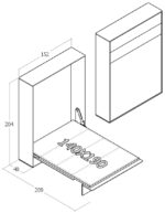 140x190 çift kişilik duvar yatağı açık hali, katlanır yatak sistemi modern tasarım