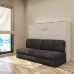 140x190 çift kişilik duvar yatağı kapalı hali, katlanır yatak sistemi modern tasarım koltuklu model