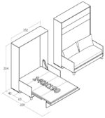 140x190 çift kişilik duvar yatağı kapalı hali, katlanır yatak sistemi modern tasarım sandıklı model