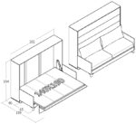 140x190 çift kişilik duvar yatağı kapalı hali, katlanır yatak sistemi modern tasarım sandıklı model