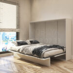 140x190 çift kişilik duvar yatağı açık hali, katlanır yatak sistemi modern tasarım