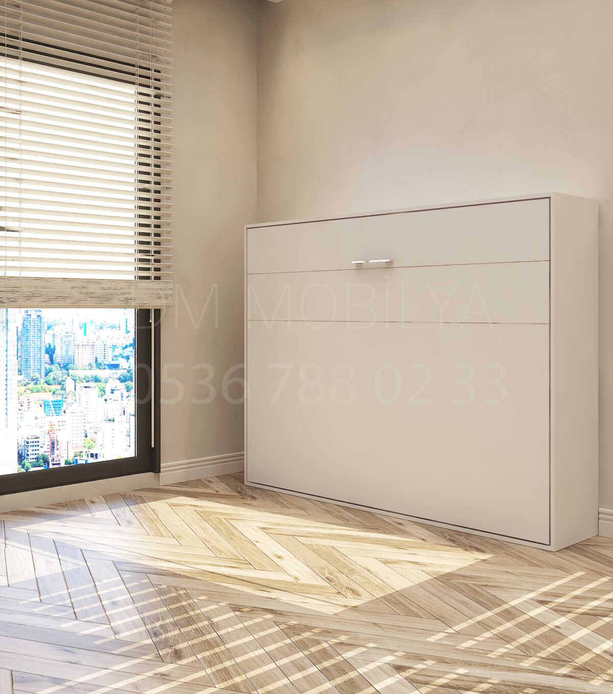 140x190 çift kişilik duvar yatağı açık hali, katlanır yatak sistemi modern tasarım