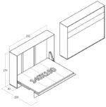 140x190 çift kişilik duvar yatağı açık hali, katlanır yatak sistemi modern tasarım