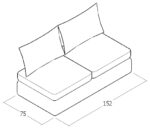 150 cm koltuk kumaş kaplı modern oturma alanı kompakt koltuk modeli