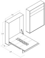 150x200 çift kişilik duvar yatağı açık hali, katlanır yatak sistemi modern tasarım