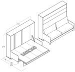 160x200 çift kişilik duvar yatağı kapalı hali, katlanır yatak sistemi modern tasarım sandıklı model