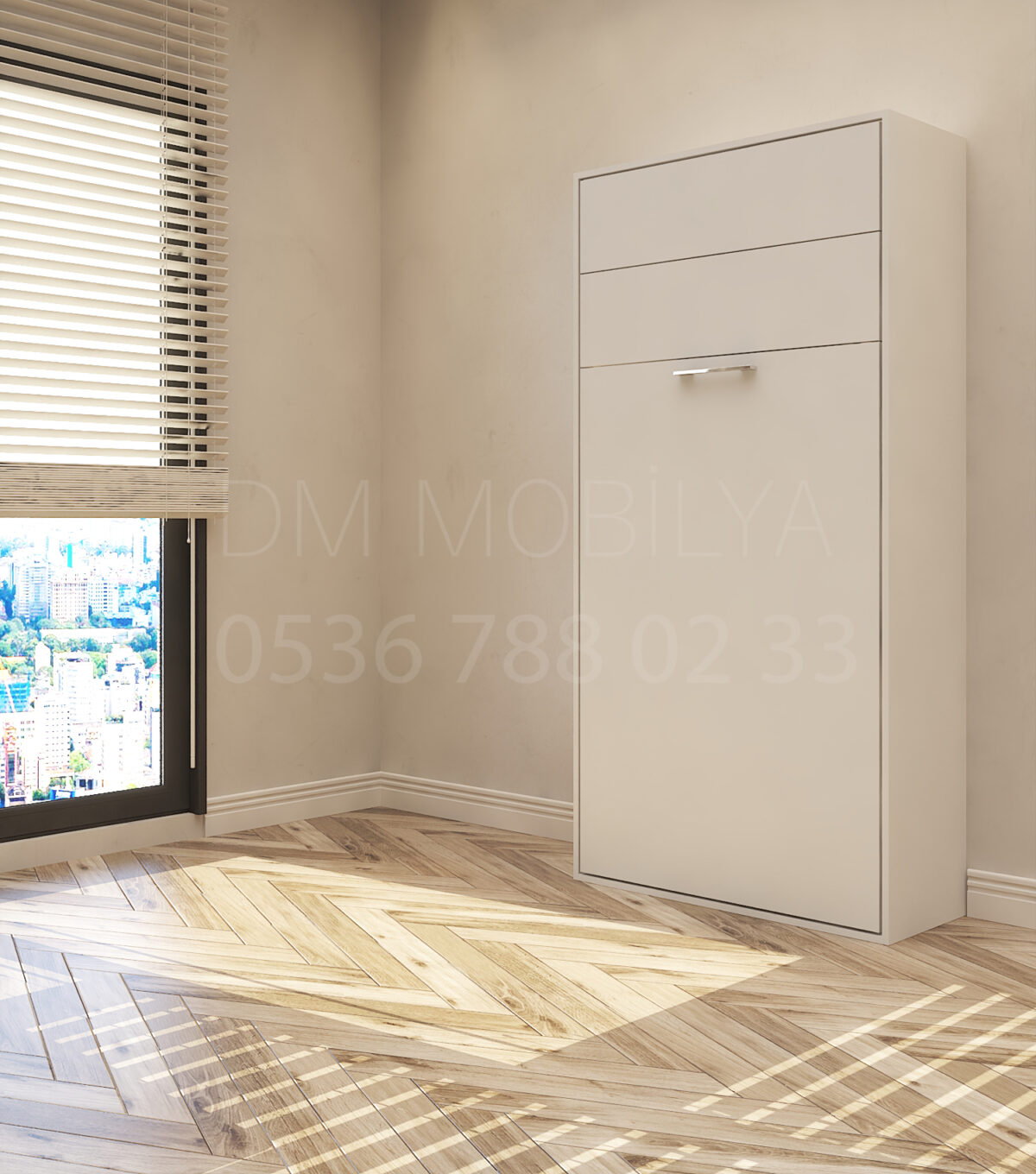 90x190 tek kişilik duvar yatağı kapalı hali, katlanır yatak sistemi modern tasarım