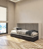 90x190 tek kişilik duvar yatağı kapalı hali, katlanır yatak sistemi modern tasarım, koltuklu model