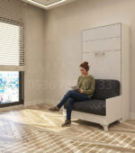 90x190 tek kişilik duvar yatağı kapalı hali, katlanır yatak sistemi modern tasarım, sandıklı model