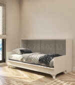 90x190 tek kişilik duvar yatağı açık hali, katlanır yatak sistemi modern tasarım, sandıklı model