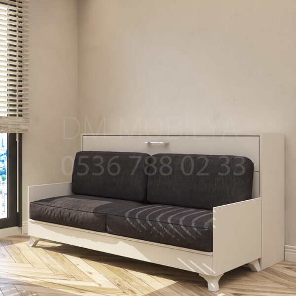 90x190 tek kişilik duvar yatağı kapalı hali, katlanır yatak sistemi modern tasarım, sandıklı model