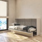 90x190 tek kişilik duvar yatağı açık hali, katlanır yatak sistemi modern tasarım