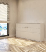 90x190 tek kişilik duvar yatağı kapalı hali, katlanır yatak sistemi modern tasarım