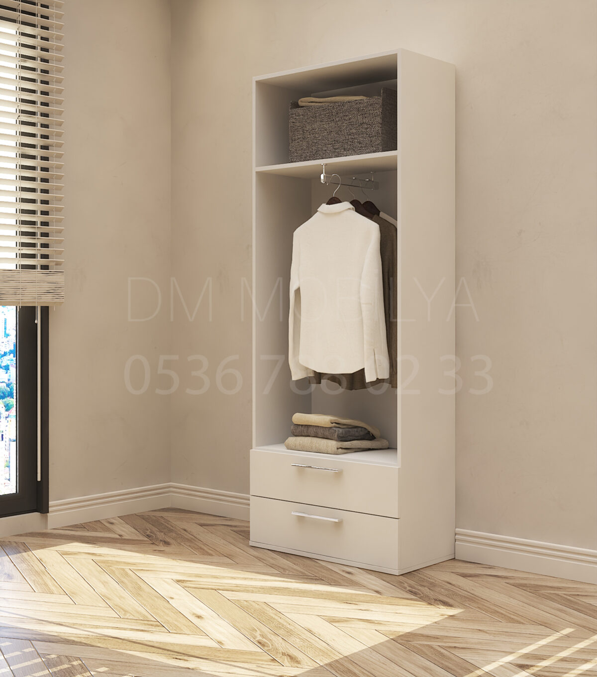 çift kapaklı dolap geniş iç hacimli modern gardırop modeli