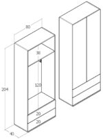 çift kapaklı dolap geniş iç hacimli modern gardırop modeli