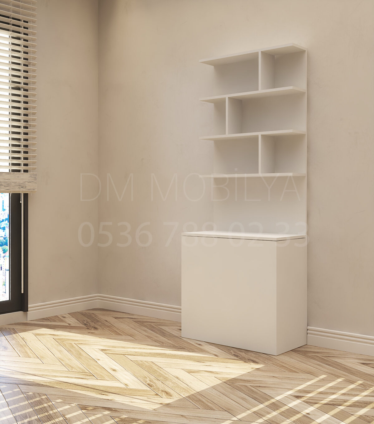 dekoratif kitaplık modern tasarım şık raflı kitaplık modeli