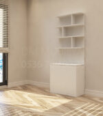 dekoratif kitaplık modern tasarım şık raflı kitaplık modeli