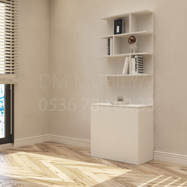 dekoratif kitaplık modern tasarım şık raflı kitaplık modeli