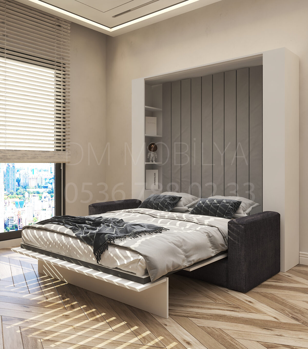 DM elite duvar yatağı Modern, Yer Tasarruflu ve Özel Üretim koltuklu model