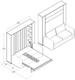 DM elite duvar yatağı Modern, Yer Tasarruflu ve Özel Üretim koltuklu model