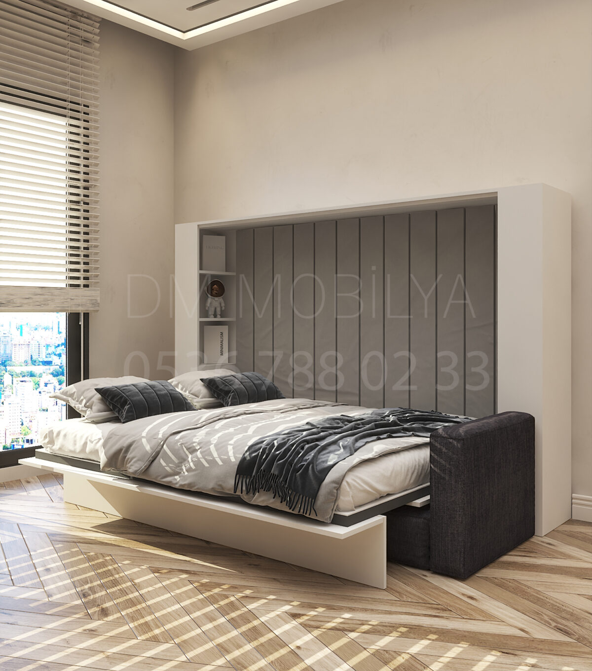 DM elite duvar yatağı Modern, Yer Tasarruflu ve Özel Üretim koltuklu model
