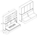 DM Horizon, katlanır yatak sistemi modern tasarım, sandıklı model ve üst dolaplı