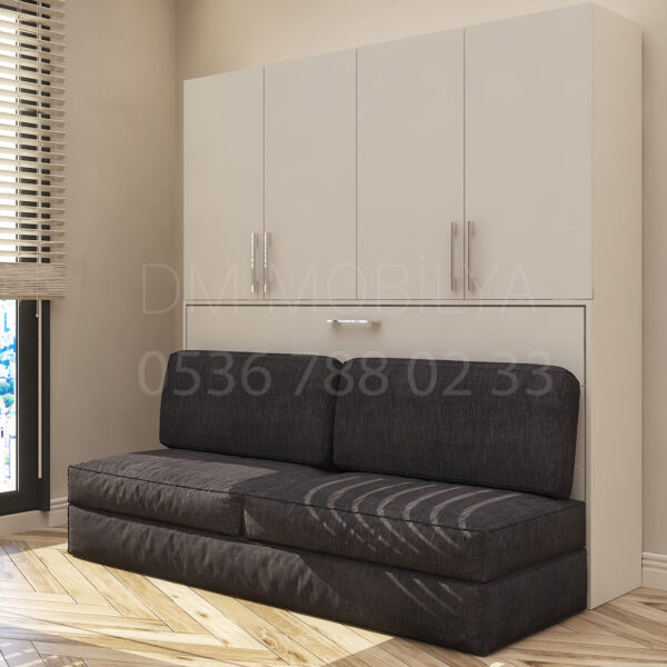 DM Horizon, katlanır yatak sistemi modern tasarım, sandıklı model ve üst dolaplı