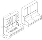 DM Horizon, katlanır yatak sistemi modern tasarım, sandıklı model ve üst dolaplı