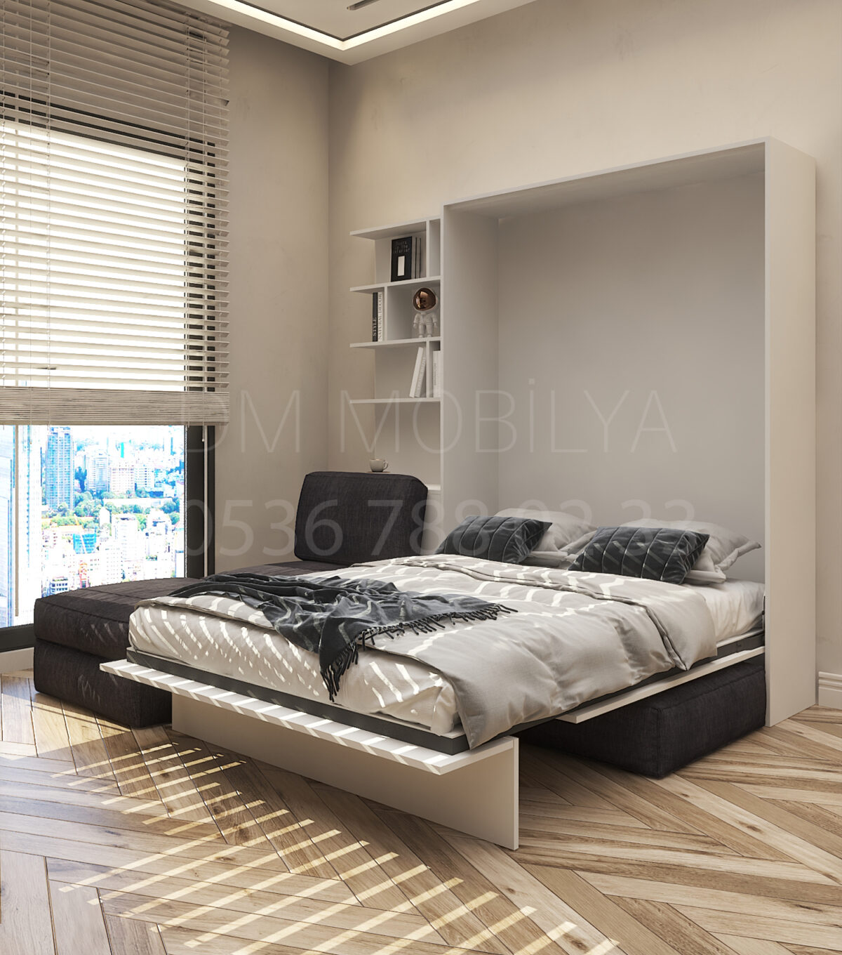 dm urban konsept duvar yatağı şehir yaşamına uygun modern mobilya