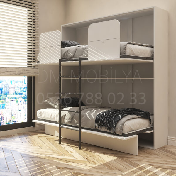 Modern ranza modeli, küçük odalar için ideal yer tasarruflu çift katlı yatak