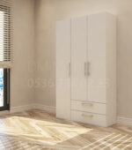 üç kapaklı dolap geniş depolama alanı sunan modern dolap modeli