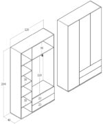 üç kapaklı dolap geniş depolama alanı sunan modern dolap modeli