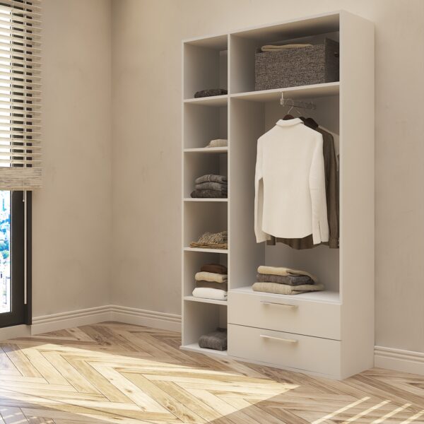 üç kapaklı dolap geniş depolama alanı sunan modern dolap modeli